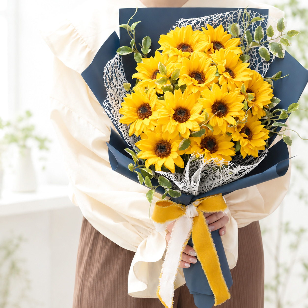 ヘリアンサス-ひまわり12本の花束-/アーティフィシャルフラワー