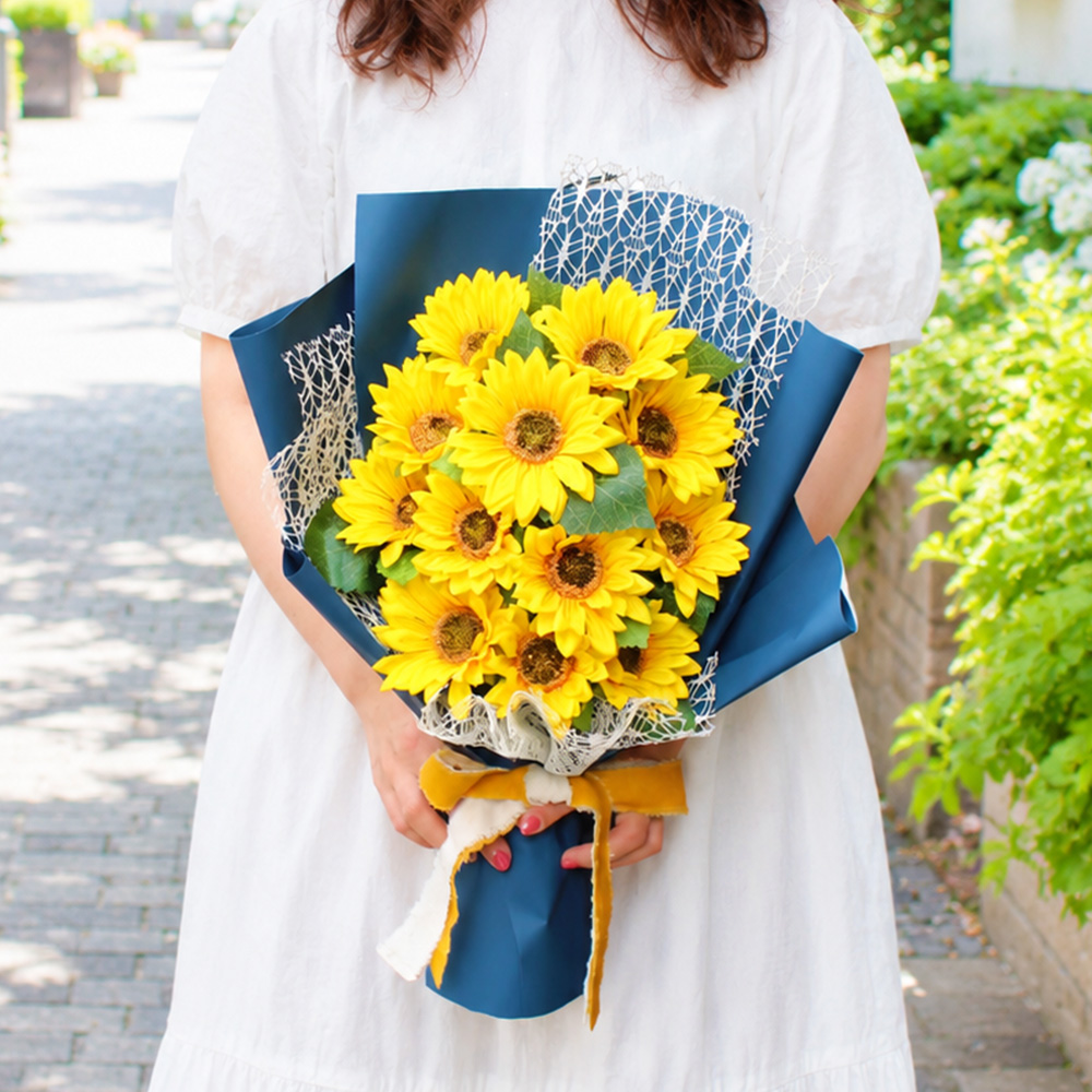 ヘリアンサス-ひまわり12本の花束-/アーティフィシャルフラワー