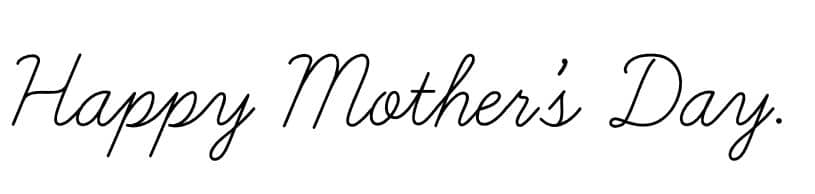 Happy Mother's Dayの筆記体での表記イメージ
