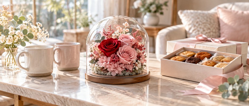 いい夫婦の日におすすめの花とペアマグカップのギフト