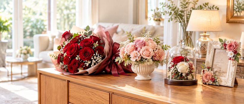 いい夫婦の日に贈るバラの花束とアレンジメント